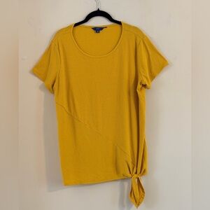 Apt. 9 Buttercup Yellow Short Sleeve Side Tie  Tee Size XL